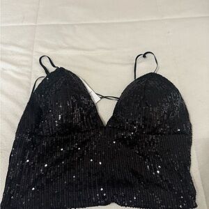 Bozzolo Black Sequin Tank Top